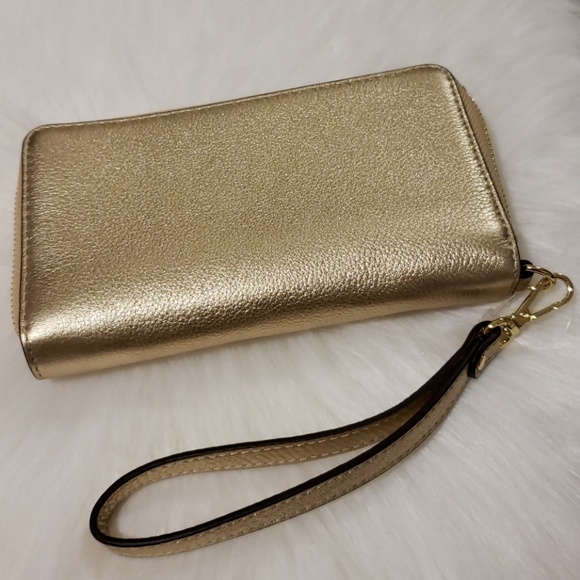 Michael Kors platinum gold wristlet/wallet - Picture 2 of 7